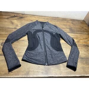 LULULEMON Find Your Bliss Jacket Woman Heathered Gray Black Reversible Size 4